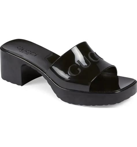 gucci rubber slides nordstrom|Gucci rubber platform slide sandals.